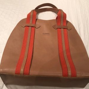 Italian leather handbag - clutch style - great quality, very trendy and unique!